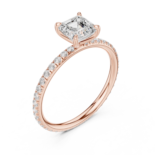 Load image 1 in gallery view. asscher-14k rose gold|asscher-18k rose gold
