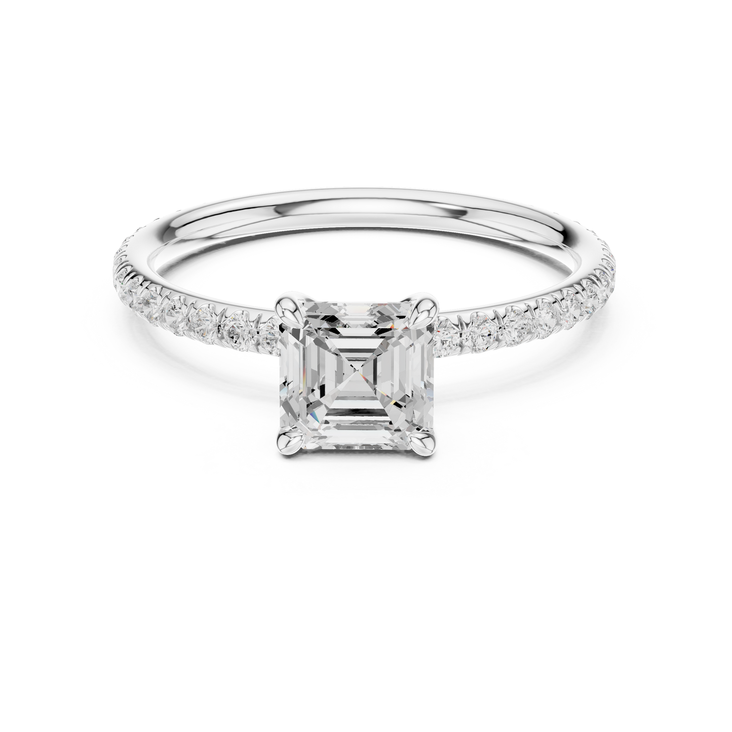 asscher-14k white gold|asscher-18k white gold|asscher-platinum
