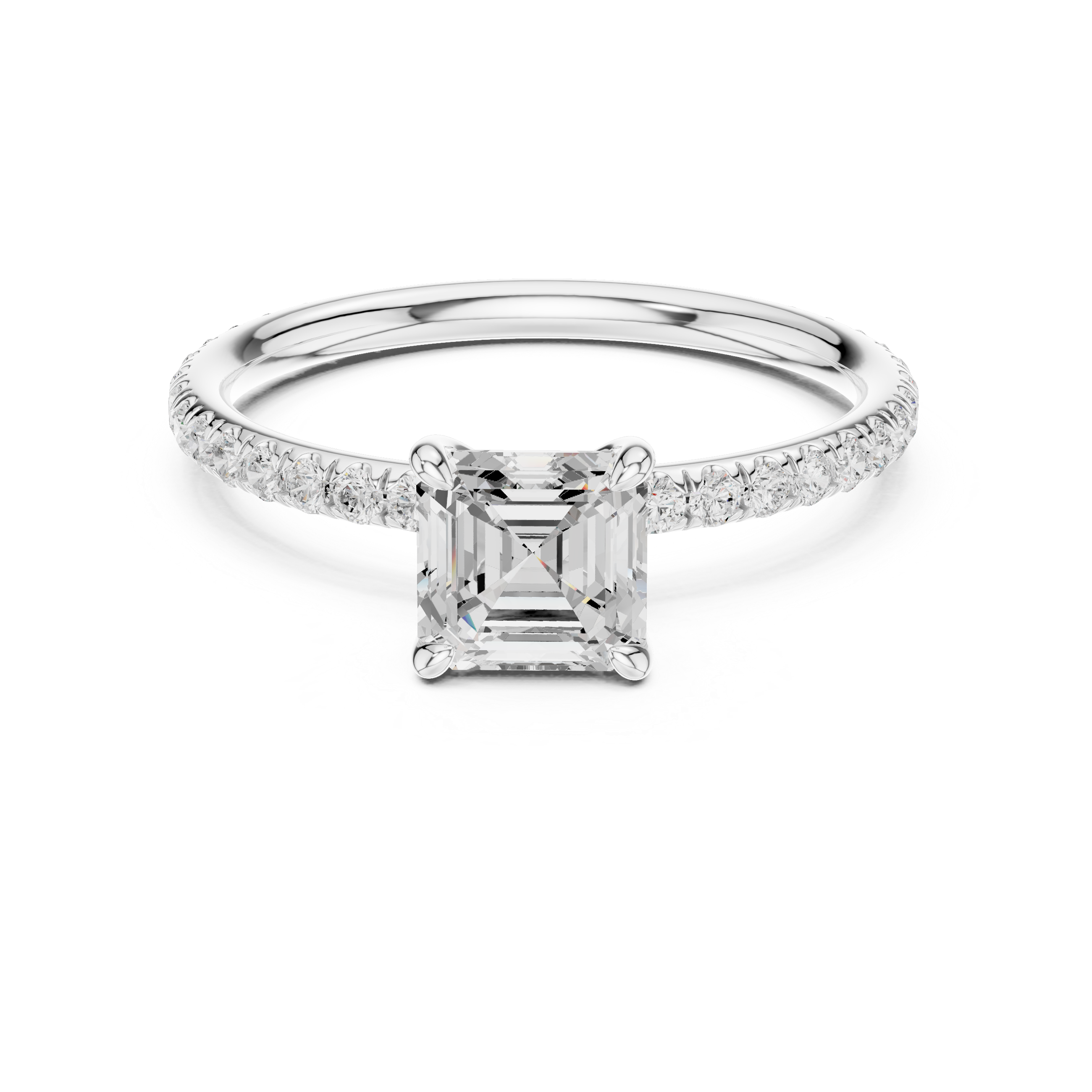 asscher-14k white gold|asscher-18k white gold|asscher-platinum