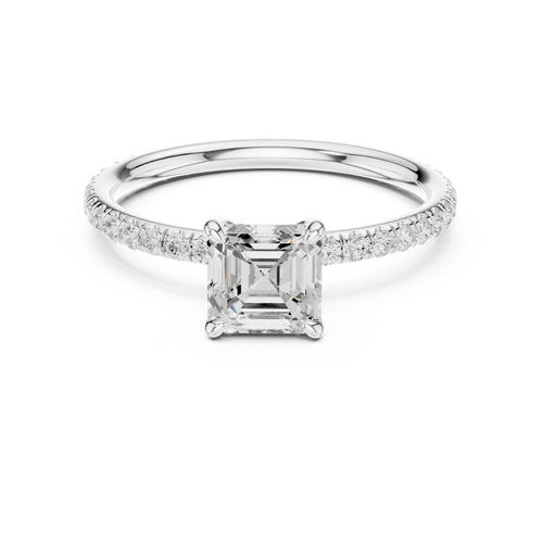 Load image 1 in gallery view. asscher-14k white gold|asscher-18k white gold|asscher-platinum