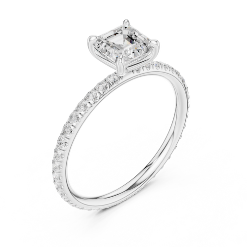 Load image 1 in gallery view. asscher-14k white gold|asscher-18k white gold|asscher-platinum