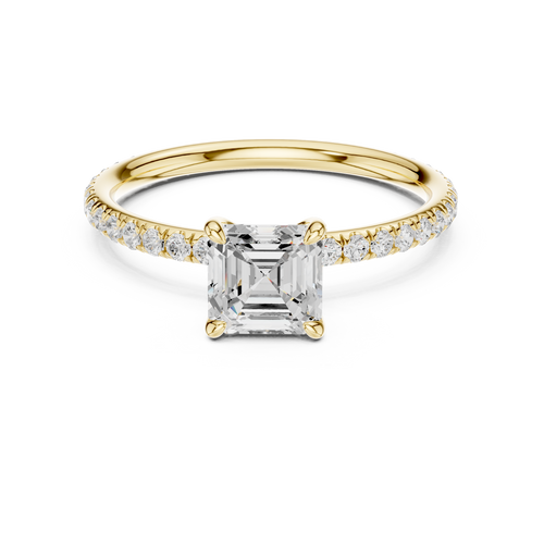 Load image 1 in gallery view. asscher-14k yellow gold|asscher-18k yellow gold