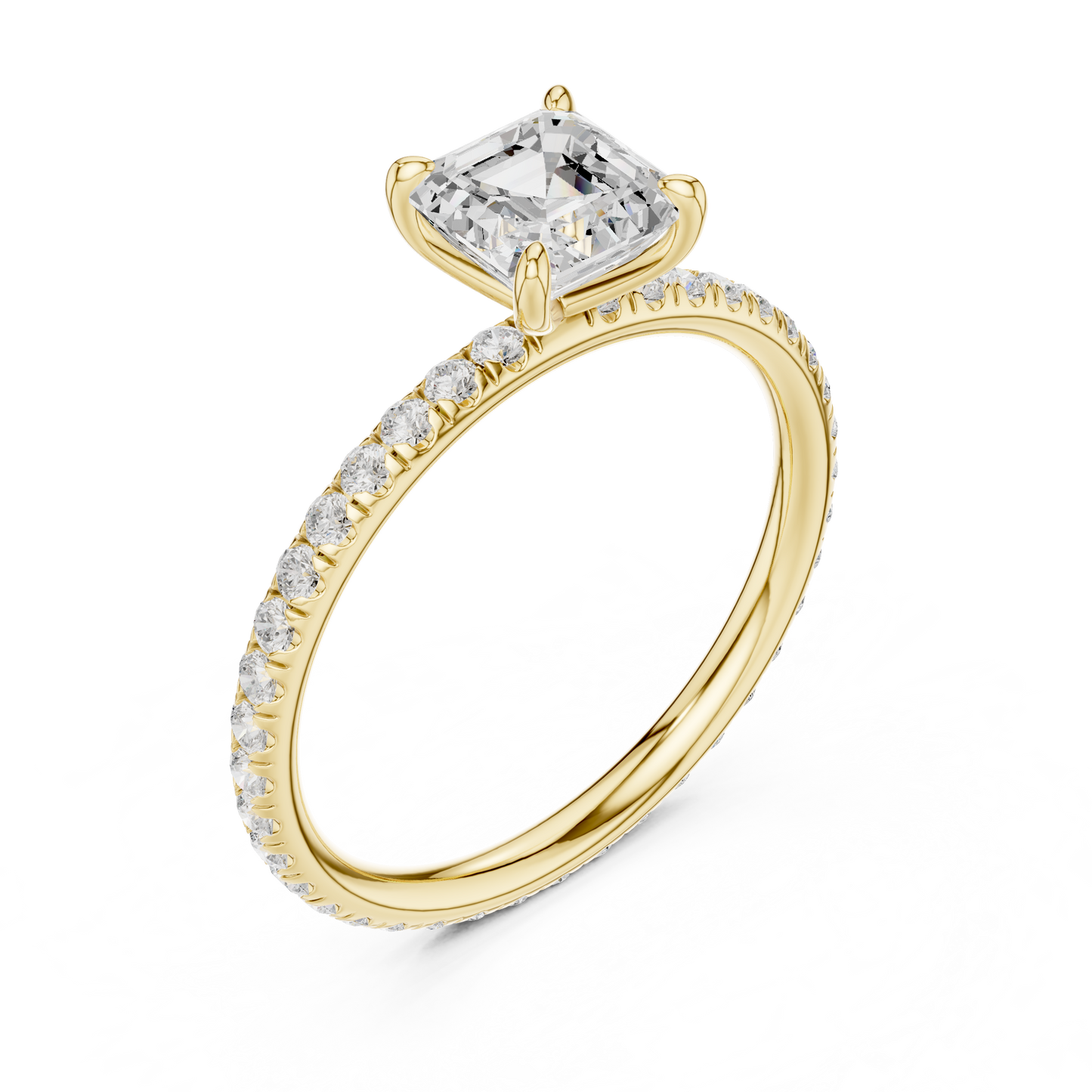 asscher-14k yellow gold|asscher-18k yellow gold