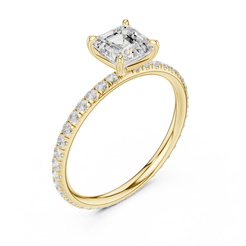 Load image 1 in gallery view. asscher-14k yellow gold|asscher-18k yellow gold