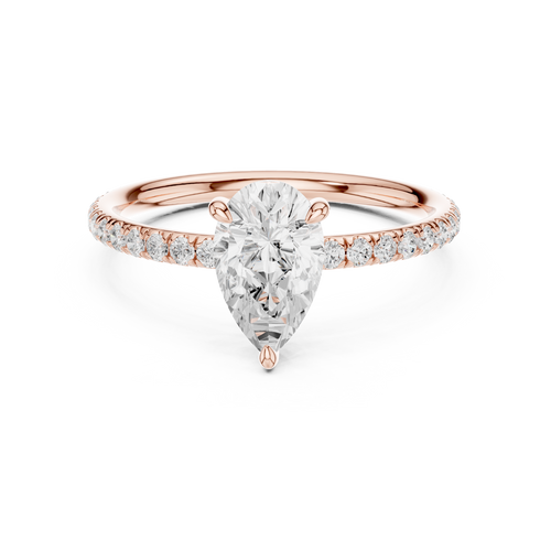 Load image 1 in gallery view. pear-14k rose gold|pear-18k rose gold