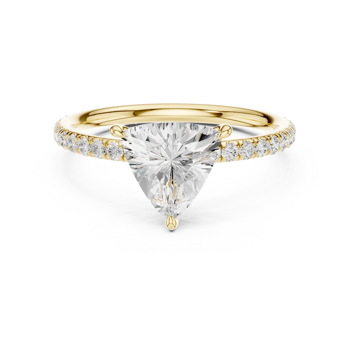 trillion-14k yellow gold|trillion-18k yellow gold