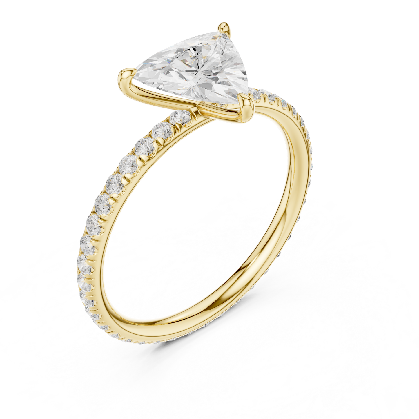 trillion-14k yellow gold|trillion-18k yellow gold