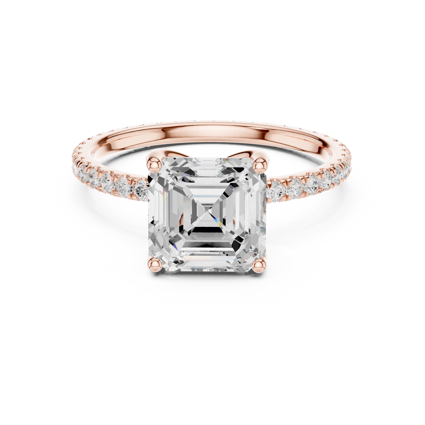 asscher-14k rose gold|asscher-18k rose gold