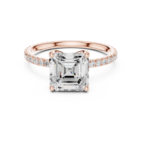 Load image 1 in gallery view. asscher-14k rose gold|asscher-18k rose gold