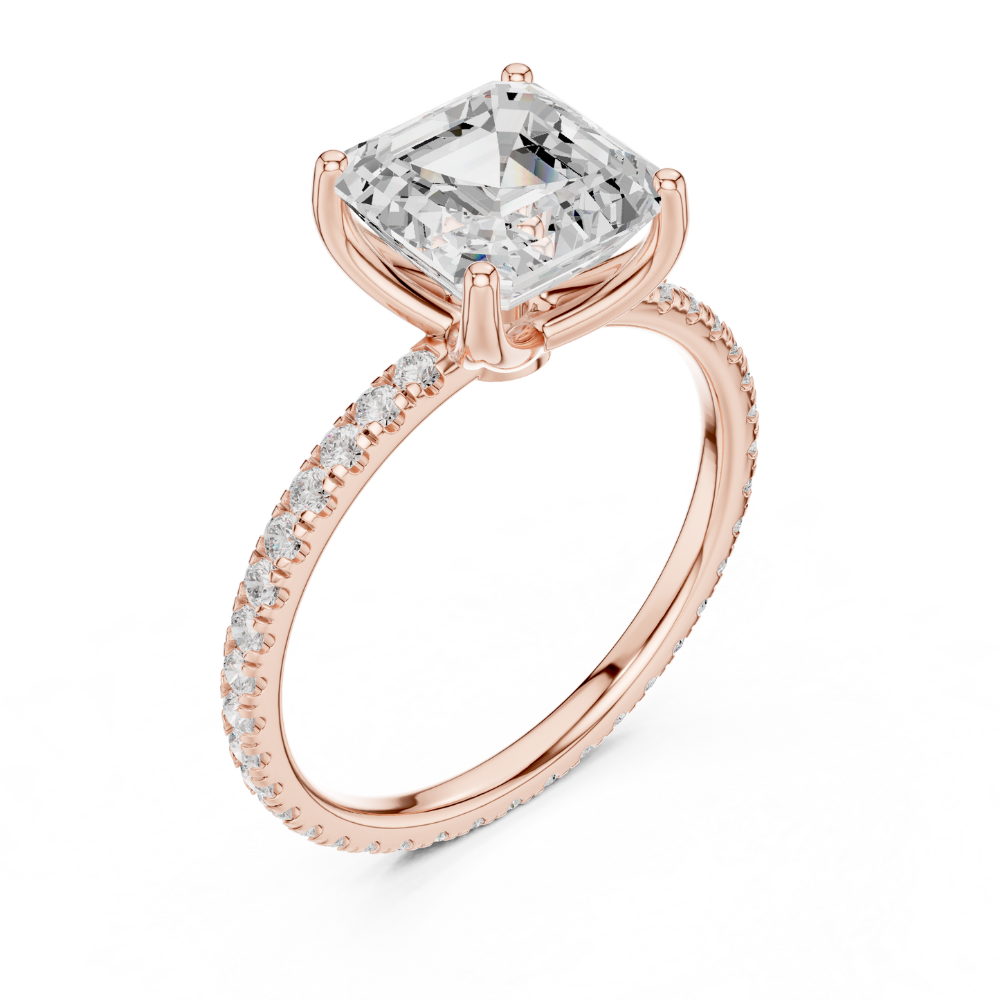 asscher-14k rose gold|asscher-18k rose gold