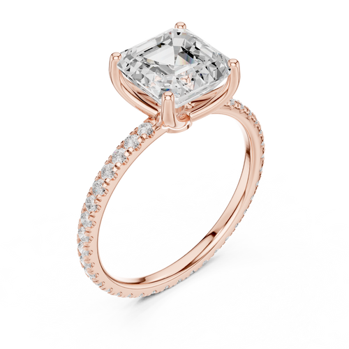 Load image 1 in gallery view. asscher-14k rose gold|asscher-18k rose gold