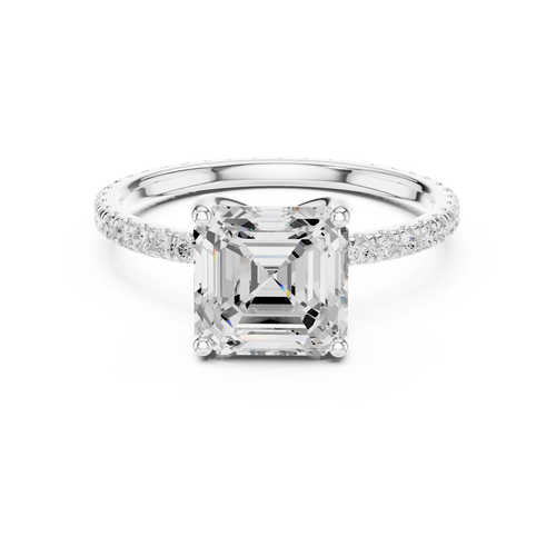 Load image 1 in gallery view. asscher-14k white gold|asscher-18k white gold|asscher-platinum
