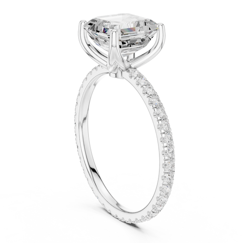 Load image 1 in gallery view. asscher-14k white gold|asscher-18k white gold|asscher-platinum