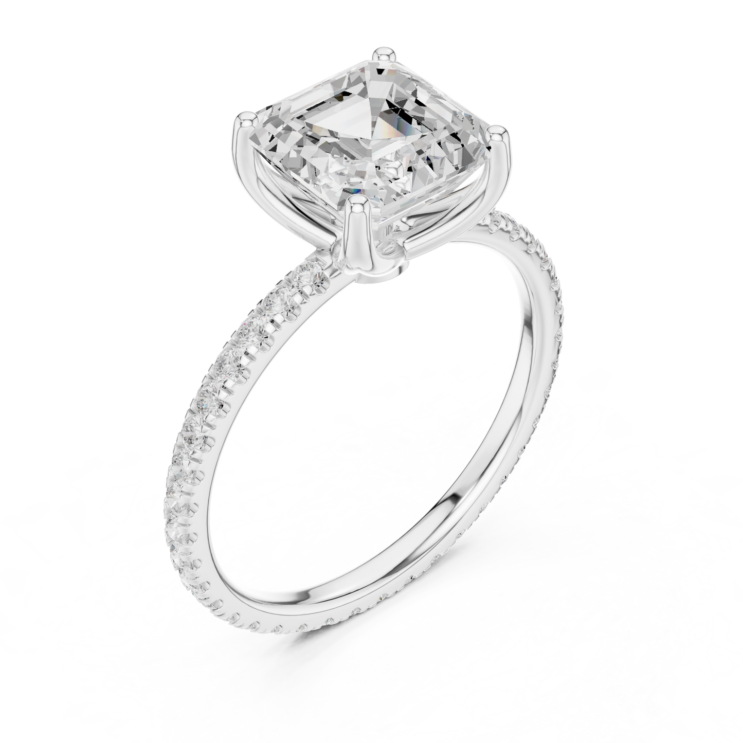 asscher-14k white gold|asscher-18k white gold|asscher-platinum