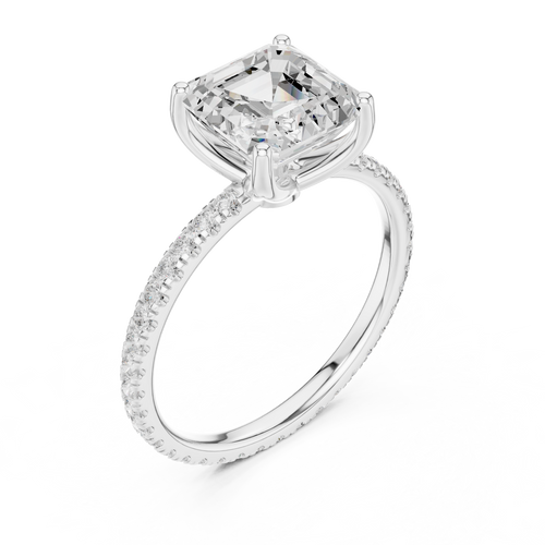 Load image 1 in gallery view. asscher-14k white gold|asscher-18k white gold|asscher-platinum