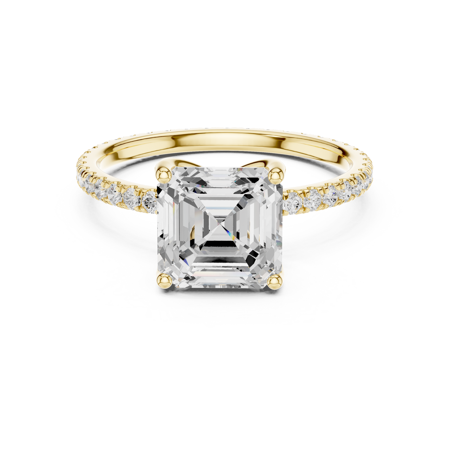 asscher-14k yellow gold|asscher-18k yellow gold