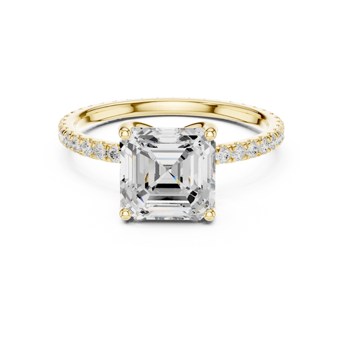 Load image 1 in gallery view. asscher-14k yellow gold|asscher-18k yellow gold