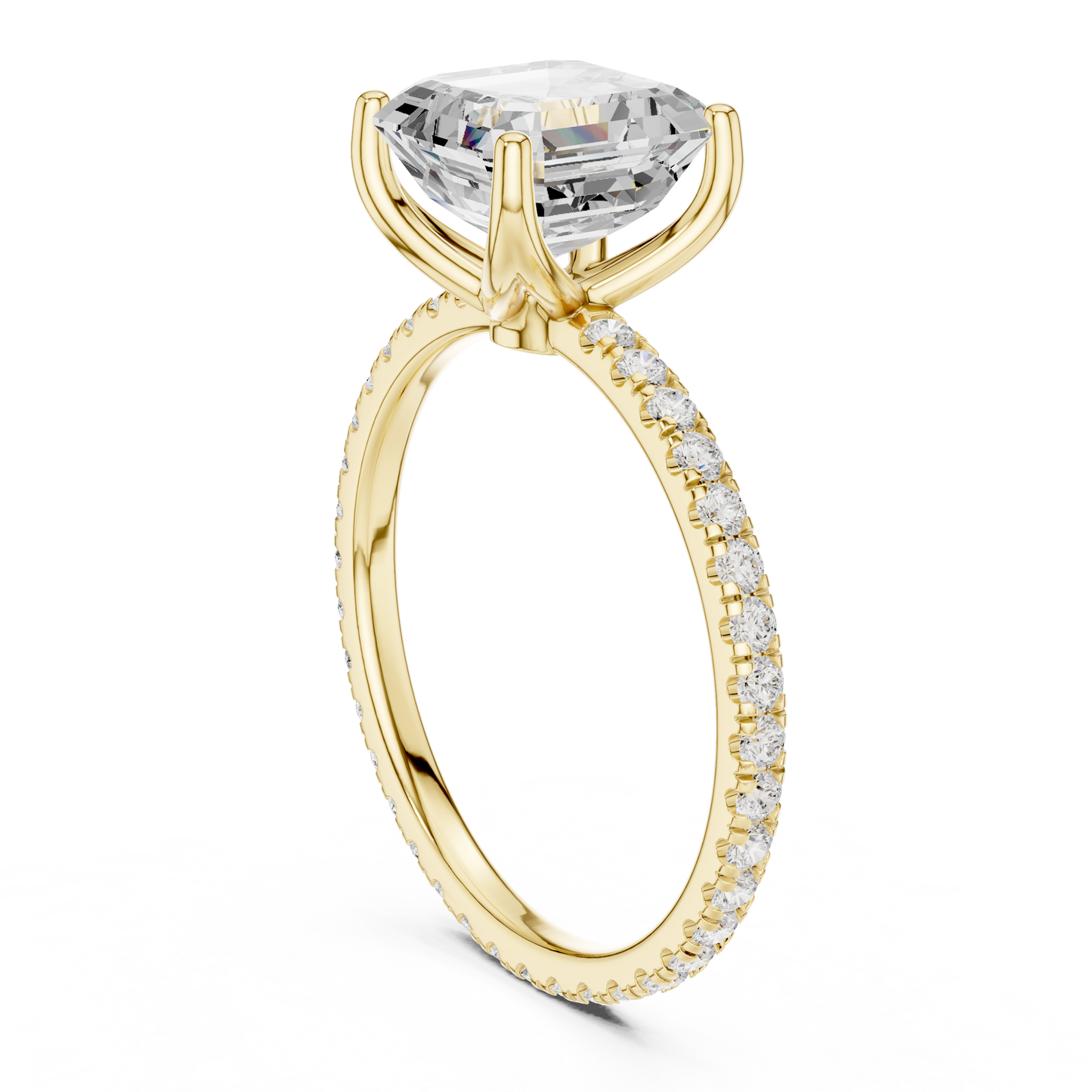 asscher-14k yellow gold|asscher-18k yellow gold
