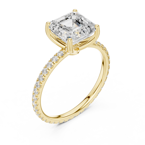 Load image 1 in gallery view. asscher-14k yellow gold|asscher-18k yellow gold