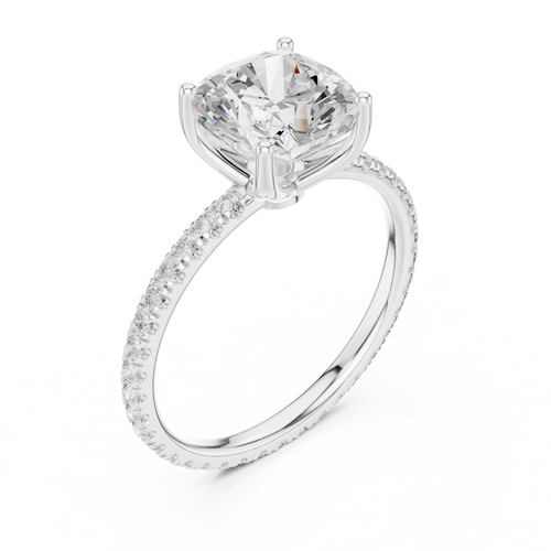 Load image 1 in gallery view. cushion-14k white gold|cushion-18k white gold|cushion-platinum