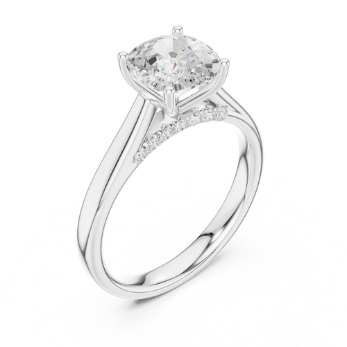 Load image 1 in gallery view. cushion-14k white gold|cushion-18k white gold|cushion-platinum