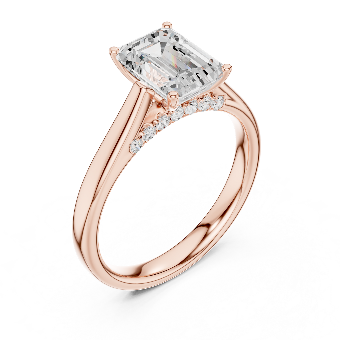 emerald-14k rose gold|emerald-18k rose gold