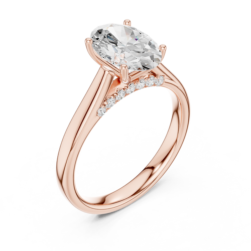 Load image 1 in gallery view. oval-14k rose gold|oval-18k rose gold