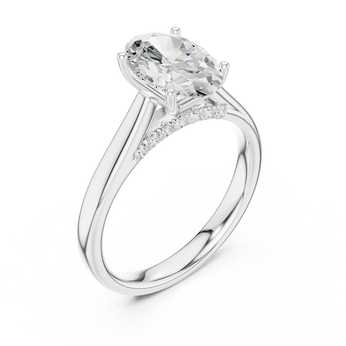 Load image 1 in gallery view. oval-14k white gold|oval-18k white gold|oval-platinum