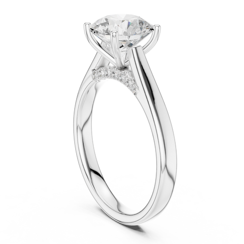 Load image 1 in gallery view. round-14k white gold|round-18k white gold|round-platinum