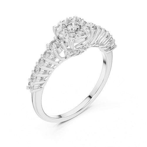 Load image 1 in gallery view. round-14k white gold|round-18k white gold|round-platinum